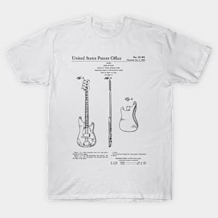 Bass Guitar 1960 Black Patent T-Shirt